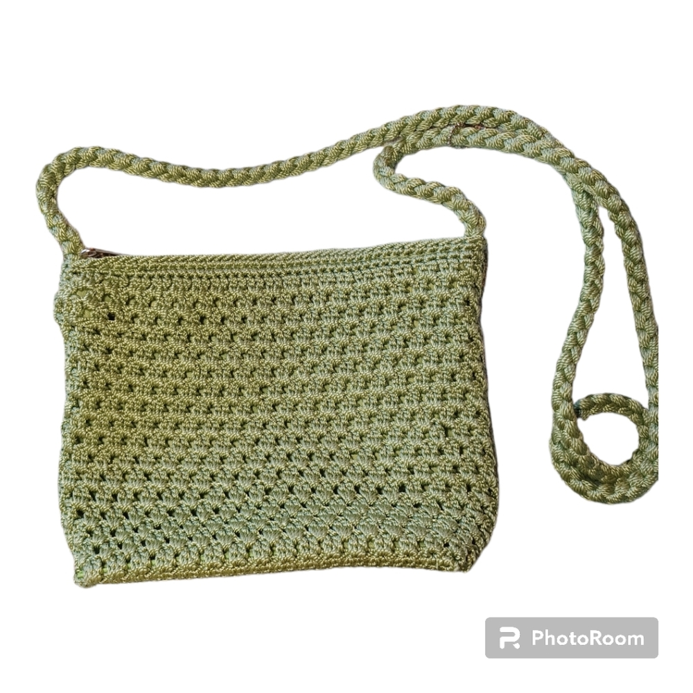 Green Knit Crossbody Purse
